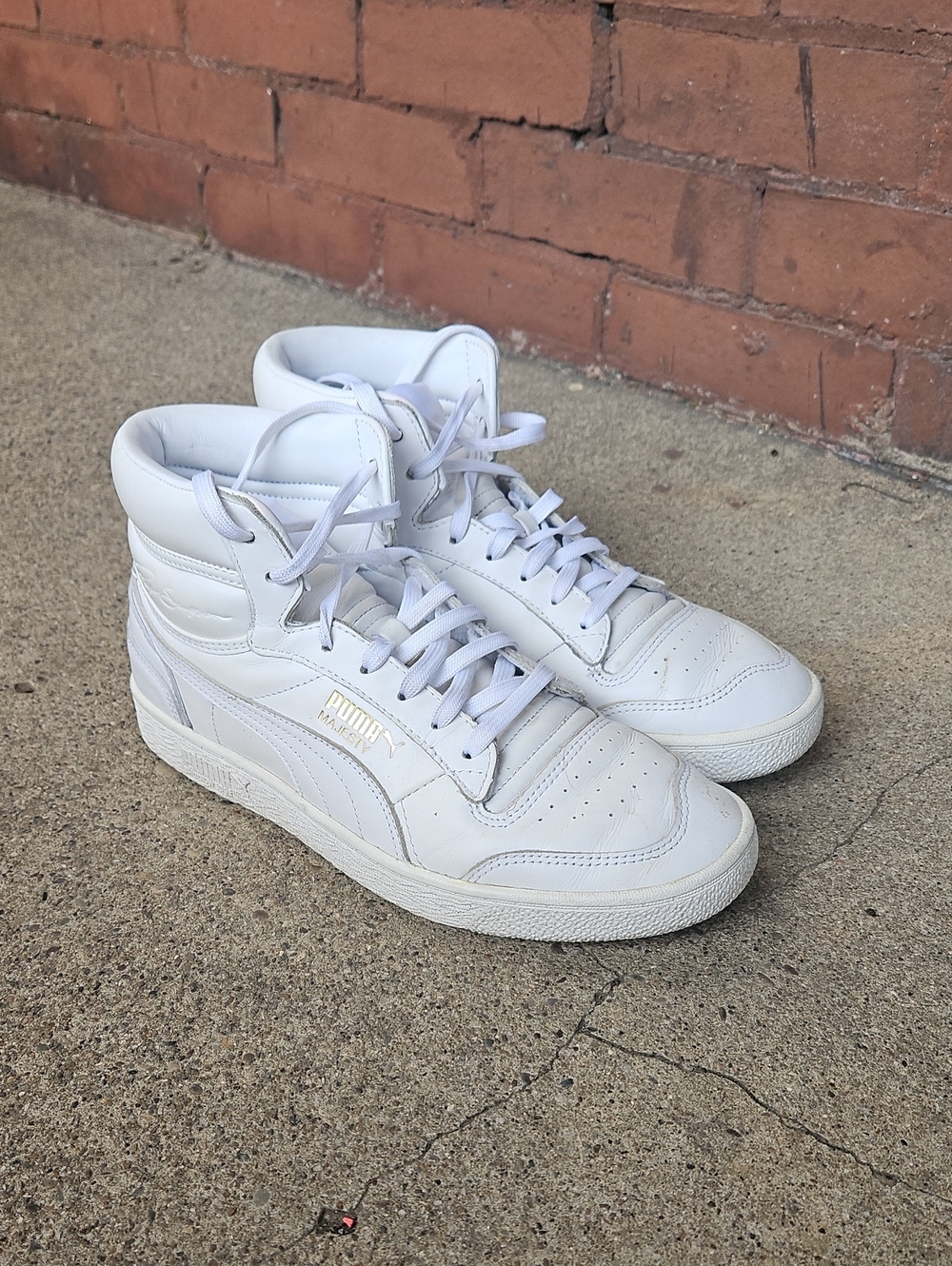 Puma Ralph Sampson High-Top White Leather Sneakers